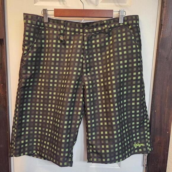 Wilson Other - Wilson Men's Casual Shorts with Green and Black Checkered Pattern size 36